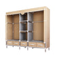 Modern Bedroom Wardrobe Armoire Steel Frame Wardrobe with Drawers 73"L x 18"W x 67"H Coffee Clearhalo 'Armoires & Wardrobes' 'armoires_wardrobes' 'Bedroom Furniture' 'furn' 'furn_armoires_wardrobes' 'Furniture' 5570271