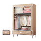 Modern Bedroom Wardrobe Armoire Steel Frame Wardrobe with Drawers 35"L x 18"W x 67"H Coffee Clearhalo 'Armoires & Wardrobes' 'armoires_wardrobes' 'Bedroom Furniture' 'furn' 'furn_armoires_wardrobes' 'Furniture' 5570273