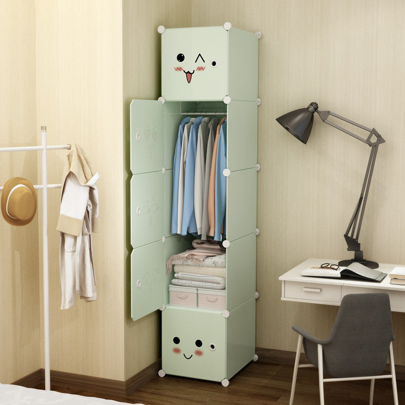 Modern Style Wardrobe Green Colour Plastic Bedroom Wardrobe Closet Clearhalo 'Armoires & Wardrobes' 'armoires_wardrobes' 'Bedroom Furniture' 'furn' 'furn_armoires_wardrobes' 'Furniture' 5570283