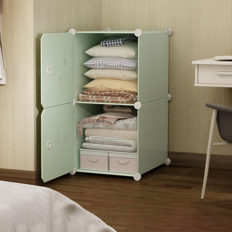 Modern Style Wardrobe Green Colour Plastic Bedroom Wardrobe Closet Clearhalo 'Armoires & Wardrobes' 'armoires_wardrobes' 'Bedroom Furniture' 'furn' 'furn_armoires_wardrobes' 'Furniture' 5570288