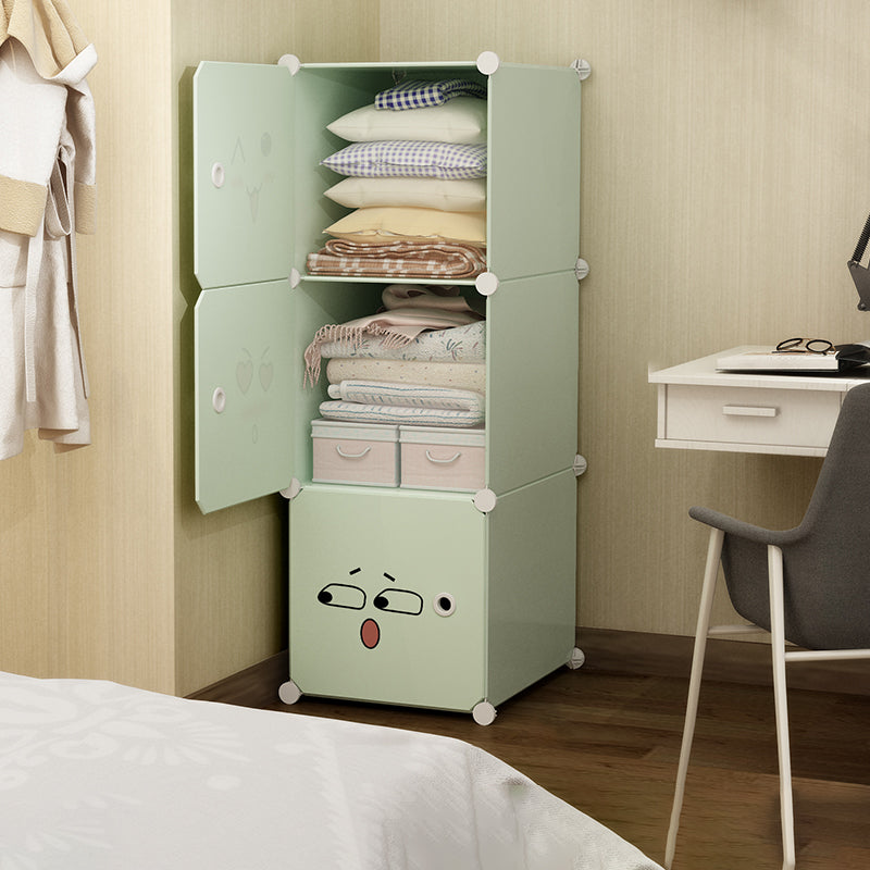 Modern Style Wardrobe Green Colour Plastic Bedroom Wardrobe Closet Clearhalo 'Armoires & Wardrobes' 'armoires_wardrobes' 'Bedroom Furniture' 'furn' 'furn_armoires_wardrobes' 'Furniture' 5570290