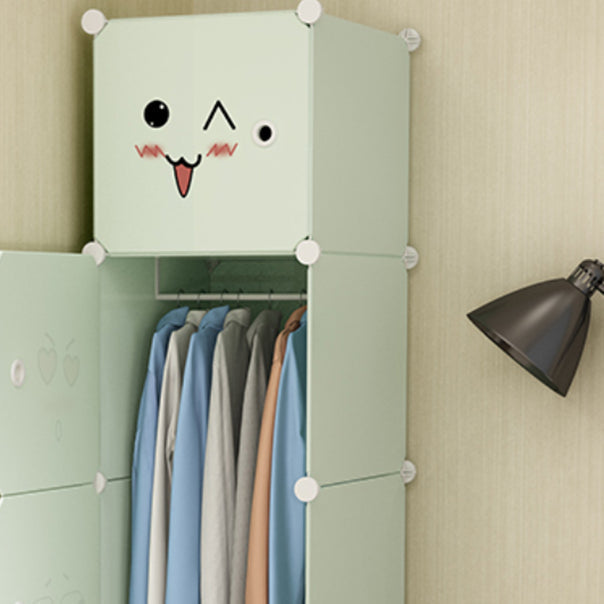 Modern Style Wardrobe Green Colour Plastic Bedroom Wardrobe Closet Clearhalo 'Armoires & Wardrobes' 'armoires_wardrobes' 'Bedroom Furniture' 'furn' 'furn_armoires_wardrobes' 'Furniture' 5570299