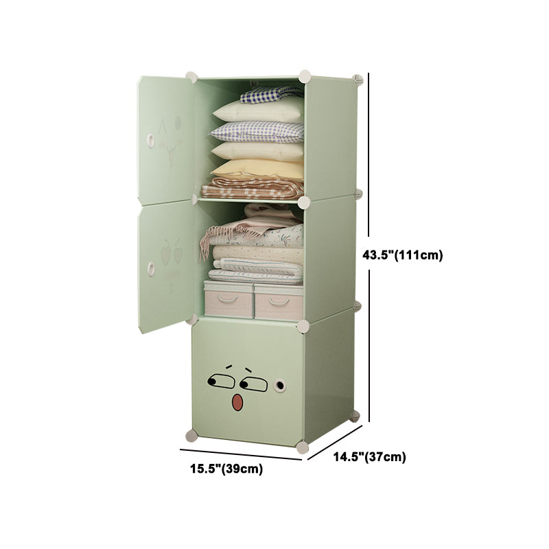 Modern Style Wardrobe Green Colour Plastic Bedroom Wardrobe Closet Clearhalo 'Armoires & Wardrobes' 'armoires_wardrobes' 'Bedroom Furniture' 'furn' 'furn_armoires_wardrobes' 'Furniture' 5570314