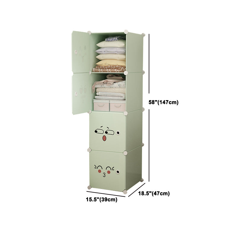 Modern Style Wardrobe Green Colour Plastic Bedroom Wardrobe Closet Clearhalo 'Armoires & Wardrobes' 'armoires_wardrobes' 'Bedroom Furniture' 'furn' 'furn_armoires_wardrobes' 'Furniture' 5570328