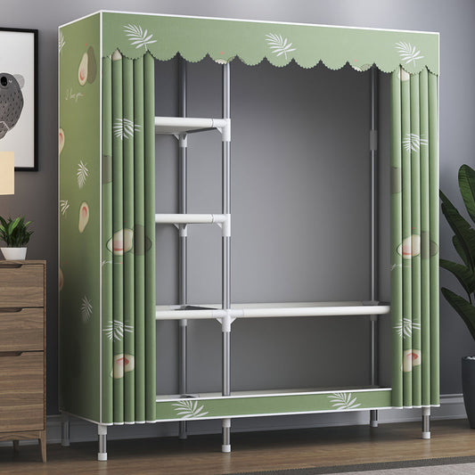 Steel Frame Wardrobe Cabinet Contemporary Style Armoire with Shelves Clearhalo 'Armoires & Wardrobes' 'armoires_wardrobes' 'Bedroom Furniture' 'furn' 'furn_armoires_wardrobes' 'Furniture' 5570329