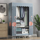 Steel Frame Wardrobe Cabinet Contemporary Style Armoire with Shelves 33"L x 18"W x 67"H Blue Clearhalo 'Armoires & Wardrobes' 'armoires_wardrobes' 'Bedroom Furniture' 'furn' 'furn_armoires_wardrobes' 'Furniture' 5570330