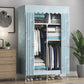 Steel Frame Wardrobe Cabinet Contemporary Style Armoire with Shelves 33"L x 18"W x 67"H Light Blue Clearhalo 'Armoires & Wardrobes' 'armoires_wardrobes' 'Bedroom Furniture' 'furn' 'furn_armoires_wardrobes' 'Furniture' 5570337