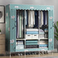 Steel Frame Wardrobe Cabinet Contemporary Style Armoire with Shelves 49"L x 18"W x 67"H Light Green Clearhalo 'Armoires & Wardrobes' 'armoires_wardrobes' 'Bedroom Furniture' 'furn' 'furn_armoires_wardrobes' 'Furniture' 5570353