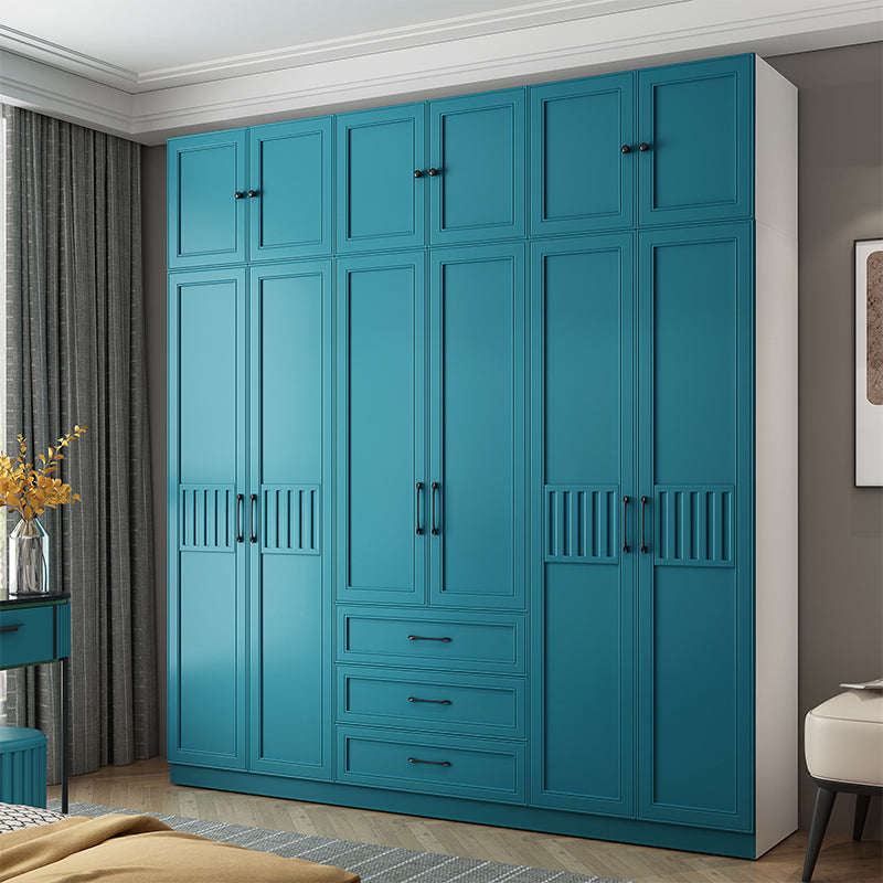 Manufactured Wood Blue Storage Cabinet Coastal Cabinet with Hinged Door Clearhalo 'Armoires & Wardrobes' 'armoires_wardrobes' 'Bedroom Furniture' 'furn' 'furn_armoires_wardrobes' 'Furniture' 5570370