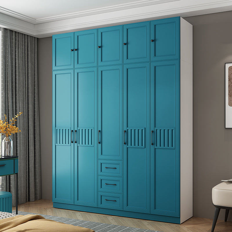 Manufactured Wood Blue Storage Cabinet Coastal Cabinet with Hinged Door Clearhalo 'Armoires & Wardrobes' 'armoires_wardrobes' 'Bedroom Furniture' 'furn' 'furn_armoires_wardrobes' 'Furniture' 5570372
