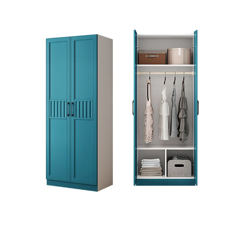 Manufactured Wood Blue Storage Cabinet Coastal Cabinet with Hinged Door 31.5"L x 20"W x 77"H Armoires & Wardrobes Clearhalo 'Armoires & Wardrobes' 'armoires_wardrobes' 'Bedroom Furniture' 'furn' 'furn_armoires_wardrobes' 'Furniture' 5570377