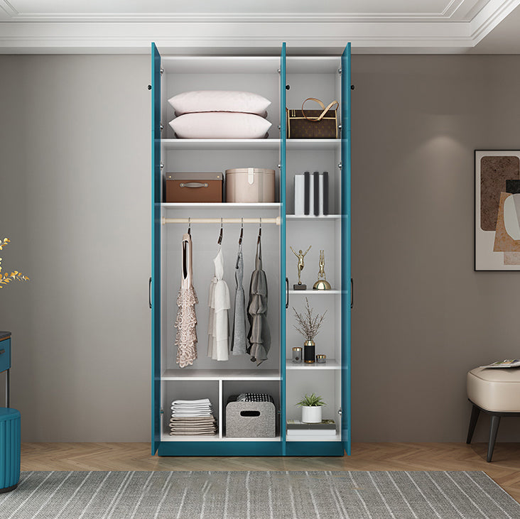 Manufactured Wood Blue Storage Cabinet Coastal Cabinet with Hinged Door Clearhalo 'Armoires & Wardrobes' 'armoires_wardrobes' 'Bedroom Furniture' 'furn' 'furn_armoires_wardrobes' 'Furniture' 5570380