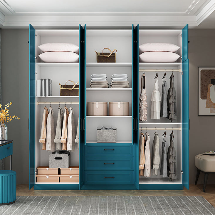Manufactured Wood Blue Storage Cabinet Coastal Cabinet with Hinged Door Clearhalo 'Armoires & Wardrobes' 'armoires_wardrobes' 'Bedroom Furniture' 'furn' 'furn_armoires_wardrobes' 'Furniture' 5570385
