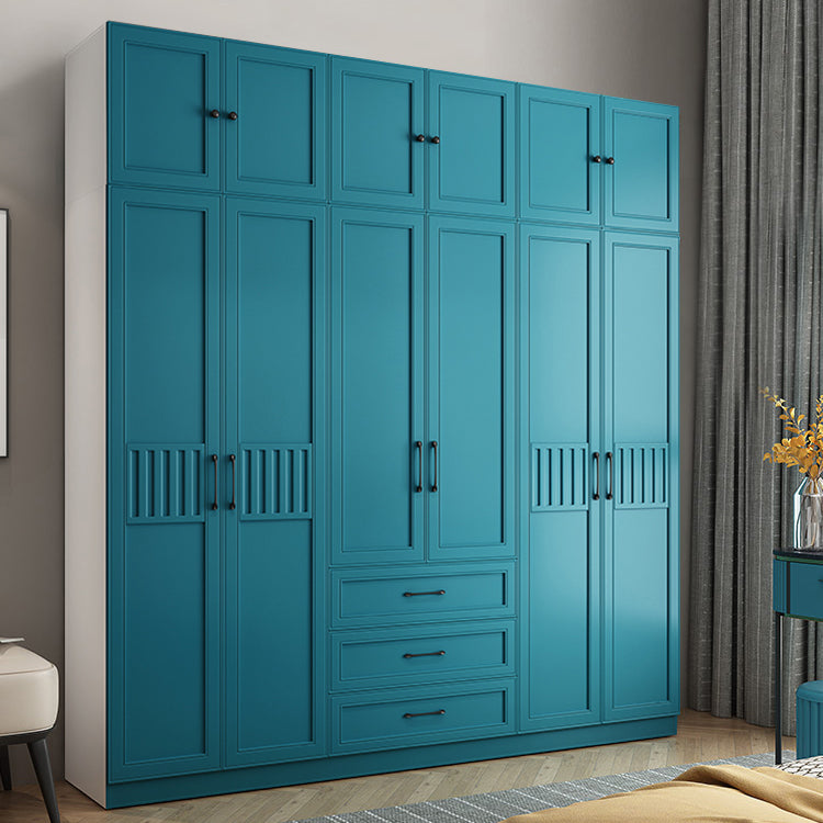 Manufactured Wood Blue Storage Cabinet Coastal Cabinet with Hinged Door Clearhalo 'Armoires & Wardrobes' 'armoires_wardrobes' 'Bedroom Furniture' 'furn' 'furn_armoires_wardrobes' 'Furniture' 5570392