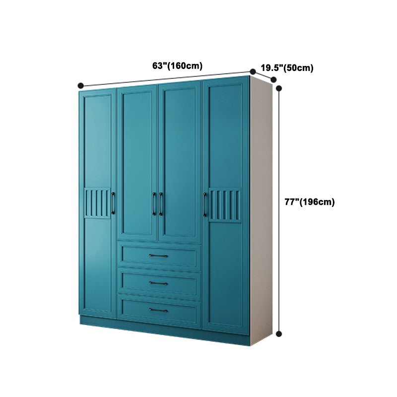 Manufactured Wood Blue Storage Cabinet Coastal Cabinet with Hinged Door Clearhalo 'Armoires & Wardrobes' 'armoires_wardrobes' 'Bedroom Furniture' 'furn' 'furn_armoires_wardrobes' 'Furniture' 5570395