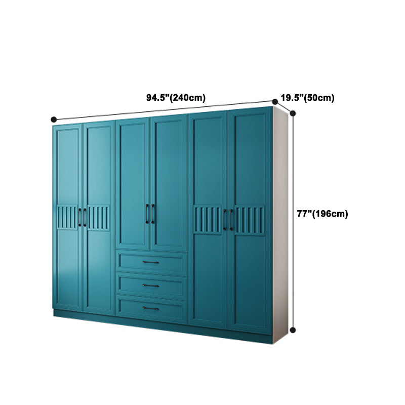 Manufactured Wood Blue Storage Cabinet Coastal Cabinet with Hinged Door Clearhalo 'Armoires & Wardrobes' 'armoires_wardrobes' 'Bedroom Furniture' 'furn' 'furn_armoires_wardrobes' 'Furniture' 5570397