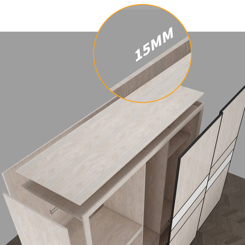 Armario de armario deslizante moderno con cajón Armario de madera