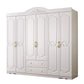 Franse landkledingkast Kast Wit ontworpen houten garderobe met 2 laden