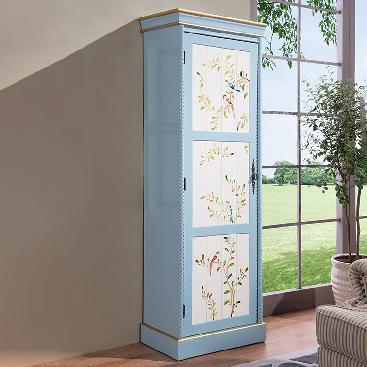 Coastal Storage Cabinet with Hinged Door Wood Matte Finish Cabinet Light Blue Clearhalo 'Armoires & Wardrobes' 'armoires_wardrobes' 'Bedroom Furniture' 'furn' 'furn_armoires_wardrobes' 'Furniture' 5570443