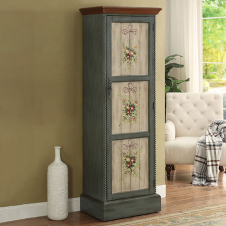 Coastal Storage Cabinet with Hinged Door Wood Matte Finish Cabinet Grey Clearhalo 'Armoires & Wardrobes' 'armoires_wardrobes' 'Bedroom Furniture' 'furn' 'furn_armoires_wardrobes' 'Furniture' 5570446