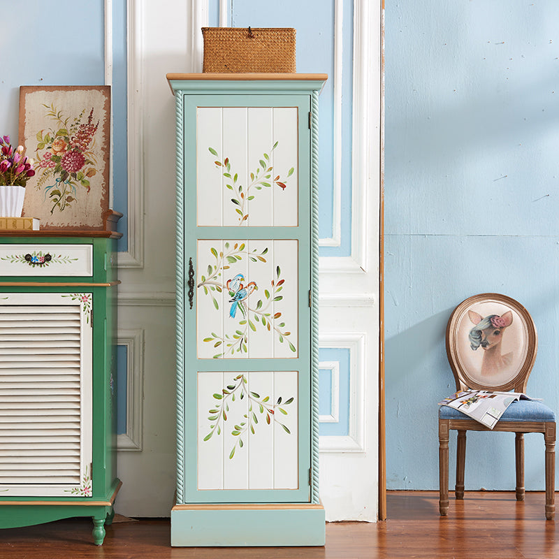 Coastal Storage Cabinet with Hinged Door Wood Matte Finish Cabinet Clearhalo 'Armoires & Wardrobes' 'armoires_wardrobes' 'Bedroom Furniture' 'furn' 'furn_armoires_wardrobes' 'Furniture' 5570447