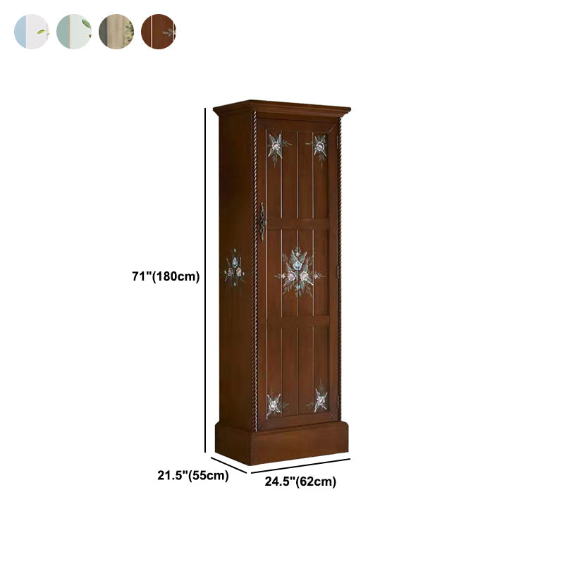 Coastal Storage Cabinet with Hinged Door Wood Matte Finish Cabinet Clearhalo 'Armoires & Wardrobes' 'armoires_wardrobes' 'Bedroom Furniture' 'furn' 'furn_armoires_wardrobes' 'Furniture' 5570456