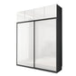 White Mirrored Finish Wardrobe Armoire Engineered Wood Wardrobe with Drawer 47"L x 24"W x 79"H Armories & Top Cabinet Clearhalo 'Armoires & Wardrobes' 'armoires_wardrobes' 'Bedroom Furniture' 'furn' 'furn_armoires_wardrobes' 'Furniture' 5570525