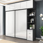 White Mirrored Finish Wardrobe Armoire Engineered Wood Wardrobe with Drawer Clearhalo 'Armoires & Wardrobes' 'armoires_wardrobes' 'Bedroom Furniture' 'furn' 'furn_armoires_wardrobes' 'Furniture' 5570527