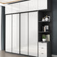 White Mirrored Finish Wardrobe Armoire Engineered Wood Wardrobe with Drawer Clearhalo 'Armoires & Wardrobes' 'armoires_wardrobes' 'Bedroom Furniture' 'furn' 'furn_armoires_wardrobes' 'Furniture' 5570540