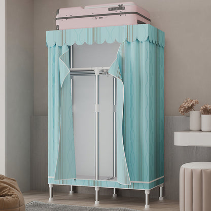 シルバースチールフレームワードローブキャビネットコンテンポラリーホームワードローブ