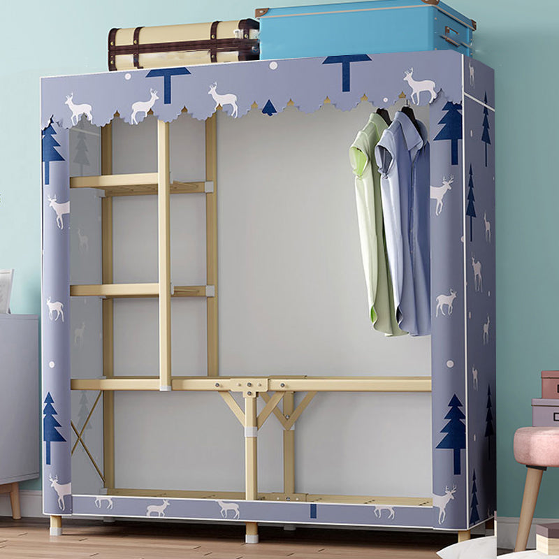 Gouden stalen frame garderobe armoire eigentijdse garderobe voor slaapkamer