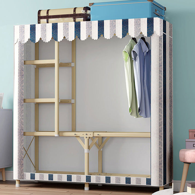 Gouden stalen frame garderobe armoire eigentijdse garderobe voor slaapkamer