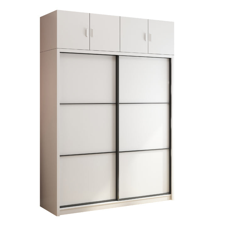 Wit gemanipuleerde houten garderobe armoire moderne schuifgarderobe kast