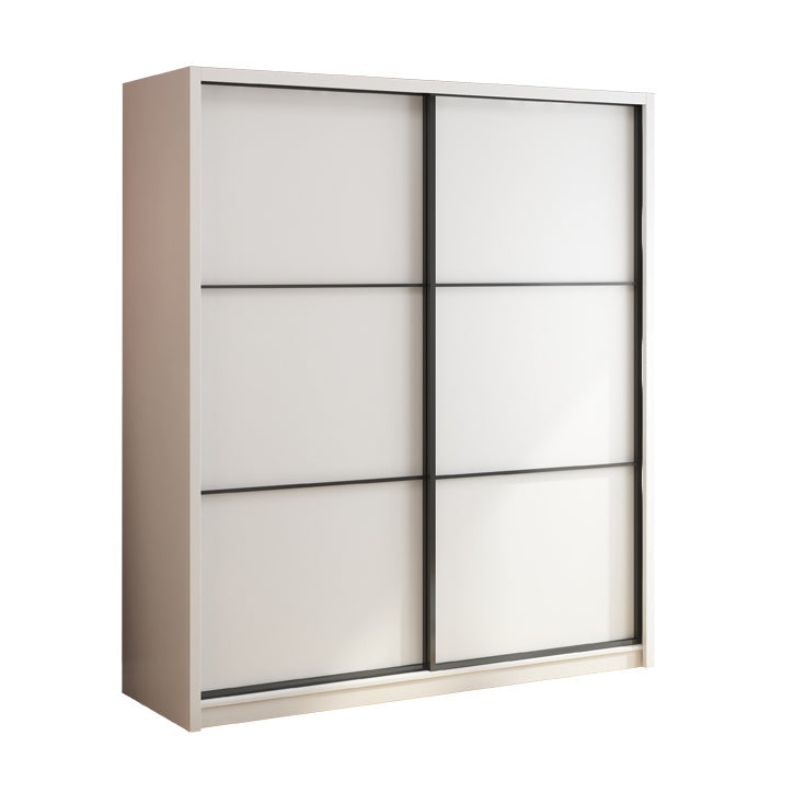 Wit gemanipuleerde houten garderobe armoire moderne schuifgarderobe kast