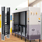 Black Steel Frame Wardrobe Armoire Contemporary Folding Wardrobe Cabinet Clearhalo 'Armoires & Wardrobes' 'armoires_wardrobes' 'Bedroom Furniture' 'furn' 'furn_armoires_wardrobes' 'Furniture' 5570717