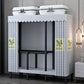 Black Steel Frame Wardrobe Armoire Contemporary Folding Wardrobe Cabinet 47"L x 19"W x 68"H Light Blue Clearhalo 'Armoires & Wardrobes' 'armoires_wardrobes' 'Bedroom Furniture' 'furn' 'furn_armoires_wardrobes' 'Furniture' 5570718