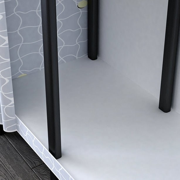 Black Steel Frame Wardrobe Armoire Contemporary Folding Wardrobe Cabinet Clearhalo 'Armoires & Wardrobes' 'armoires_wardrobes' 'Bedroom Furniture' 'furn' 'furn_armoires_wardrobes' 'Furniture' 5570731