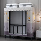 Black Steel Frame Wardrobe Armoire Contemporary Folding Wardrobe Cabinet 47"L x 19"W x 68"H Gray Purple Clearhalo 'Armoires & Wardrobes' 'armoires_wardrobes' 'Bedroom Furniture' 'furn' 'furn_armoires_wardrobes' 'Furniture' 5570733
