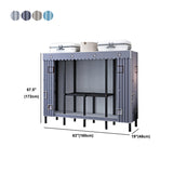 Black Steel Frame Wardrobe Armoire Contemporary Folding Wardrobe Cabinet Clearhalo 'Armoires & Wardrobes' 'armoires_wardrobes' 'Bedroom Furniture' 'furn' 'furn_armoires_wardrobes' 'Furniture' 5570740