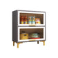 Glass Door Contemporary Sideboard Engineered Wood Sideboard for Dining Room
