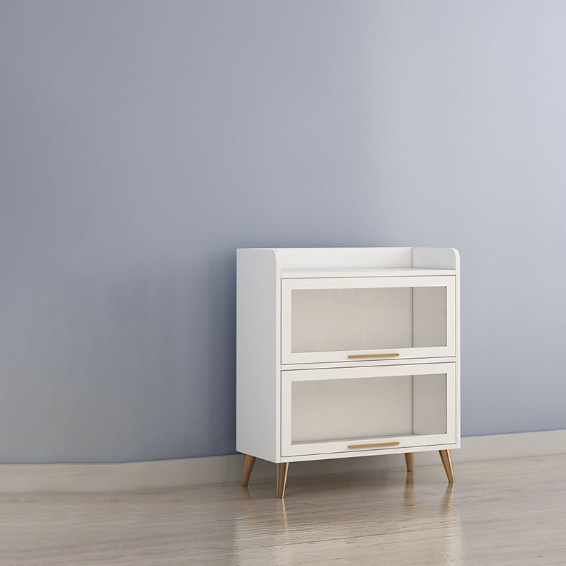Porta di vetro Sideboard contemporanea Bianco in legno ingegnerizzato per sala da pranzo