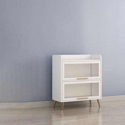 Porta di vetro Sideboard contemporanea Bianco in legno ingegnerizzato per sala da pranzo