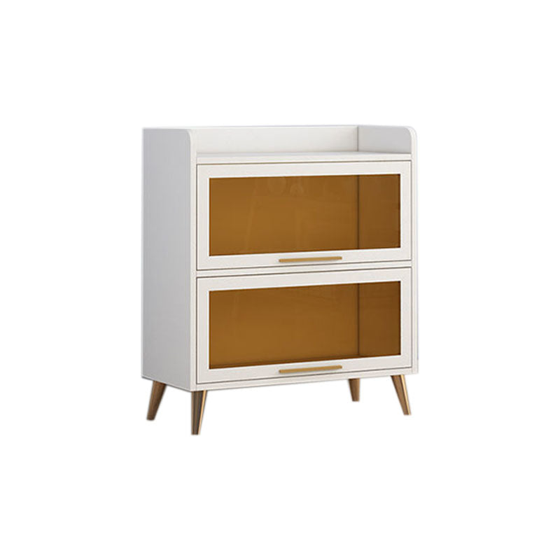 Porta di vetro Sideboard contemporanea Bianco in legno ingegnerizzato per sala da pranzo