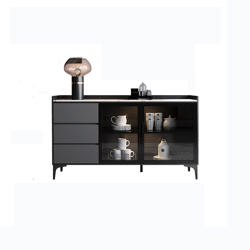 Weiß gesinterte Stein -Top -Server Glamstil Buffet Sideboard für Wohnzimmer