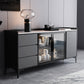 Weiß gesinterte Stein -Top -Server Glamstil Buffet Sideboard für Wohnzimmer