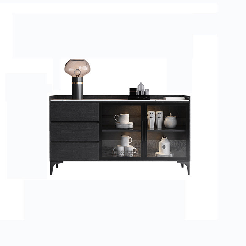 Weiß gesinterte Stein -Top -Server Glamstil Buffet Sideboard für Wohnzimmer