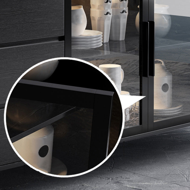 Weiß gesinterte Stein -Top -Server Glamstil Buffet Sideboard für Wohnzimmer