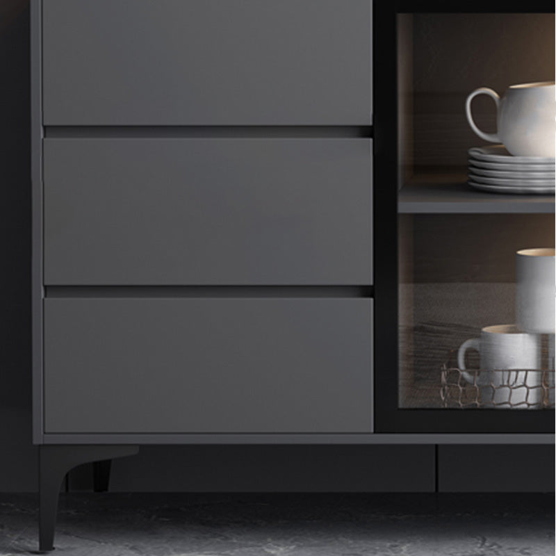 Weiß gesinterte Stein -Top -Server Glamstil Buffet Sideboard für Wohnzimmer
