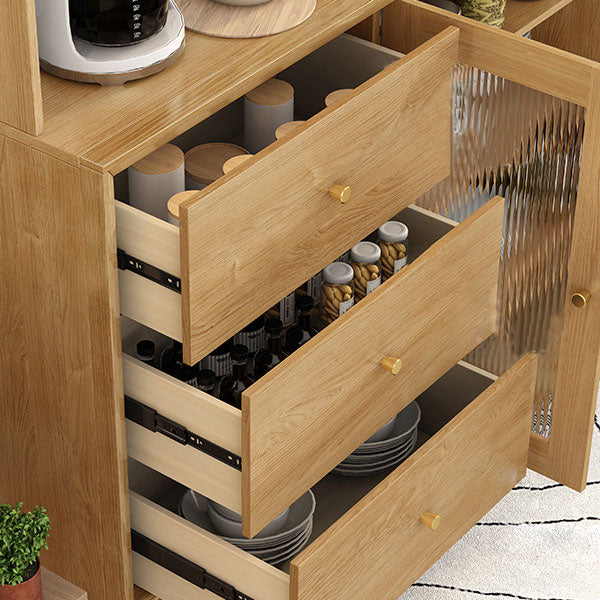 Color natural apare de lado de madera maciza con puerta y cajón