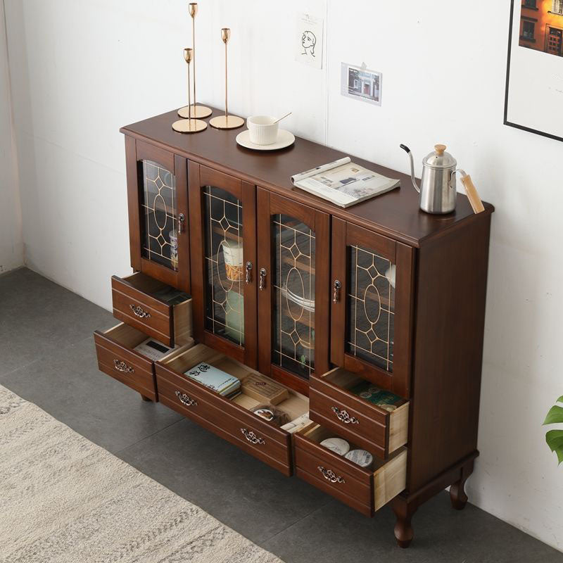 Porta della credenza in stile glam in legno massiccio e sideboard del cassetto per soggiorno